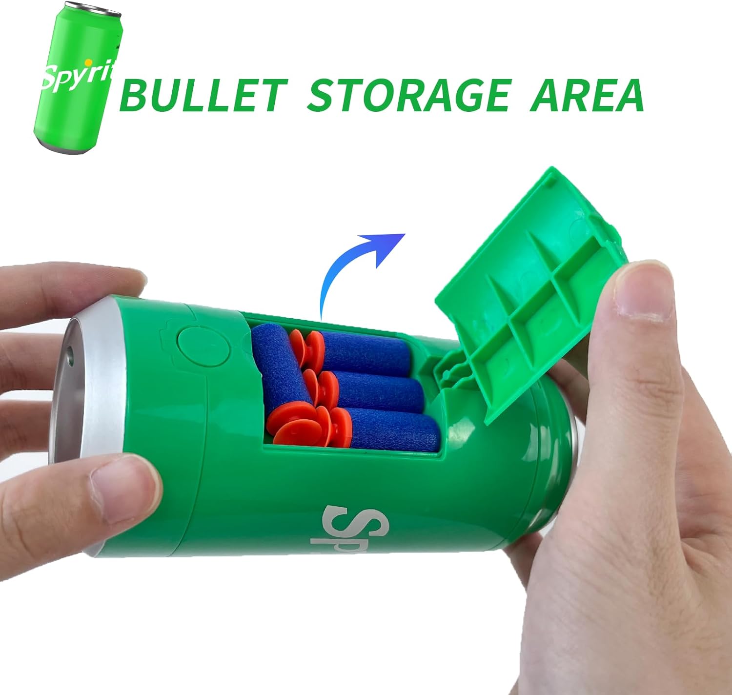 AGM MASTECH Pistola de juguete transformadora de latas de soda, dispara dardos de espuma suave, incluye objetivo de disparo, regalo ideal para niños