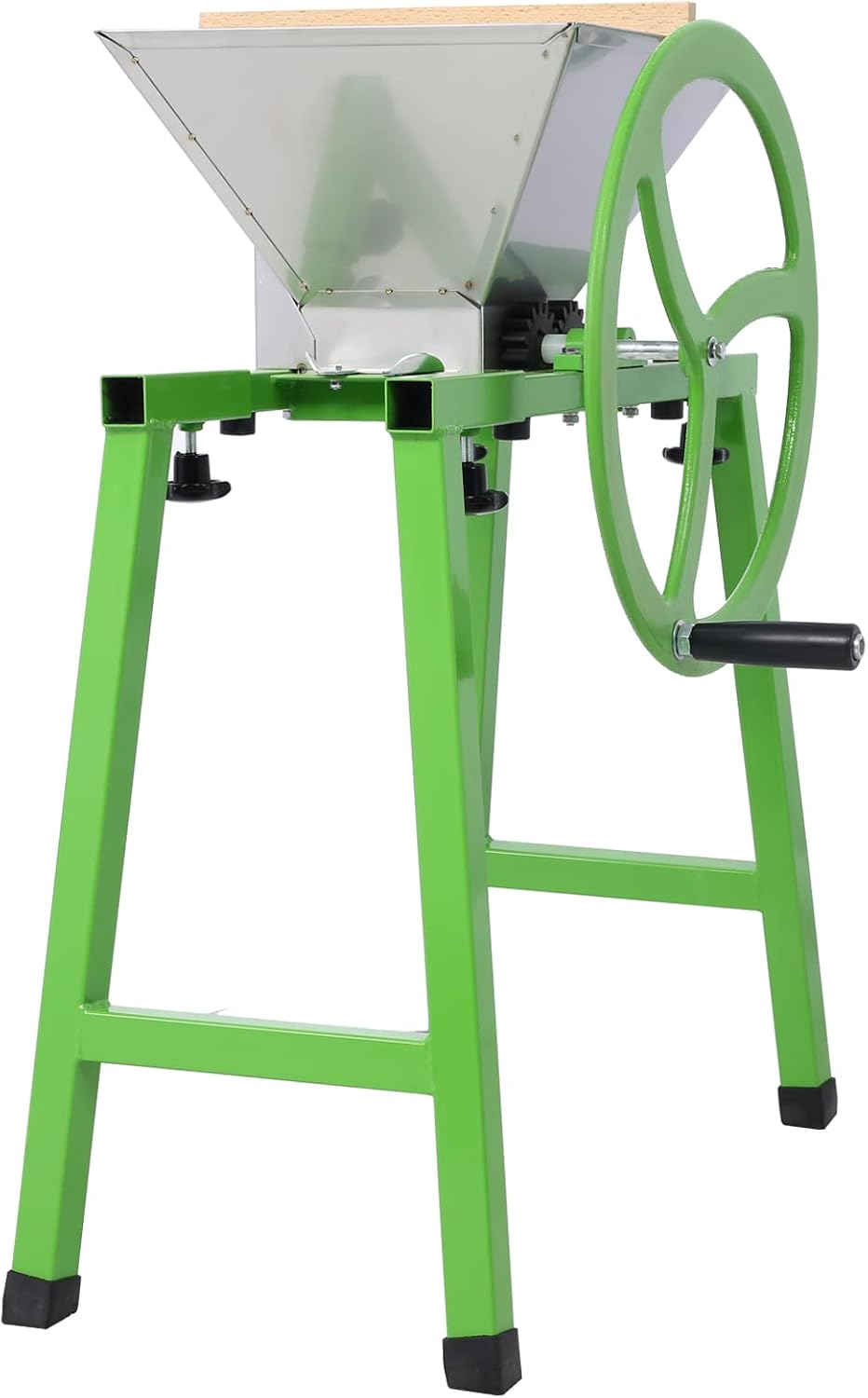 Molinillo de exprimidor manual con soporte 7L, trituradora de frutas portátil con rueda Rascador de frutas de acero inoxidable Pulper para prensado