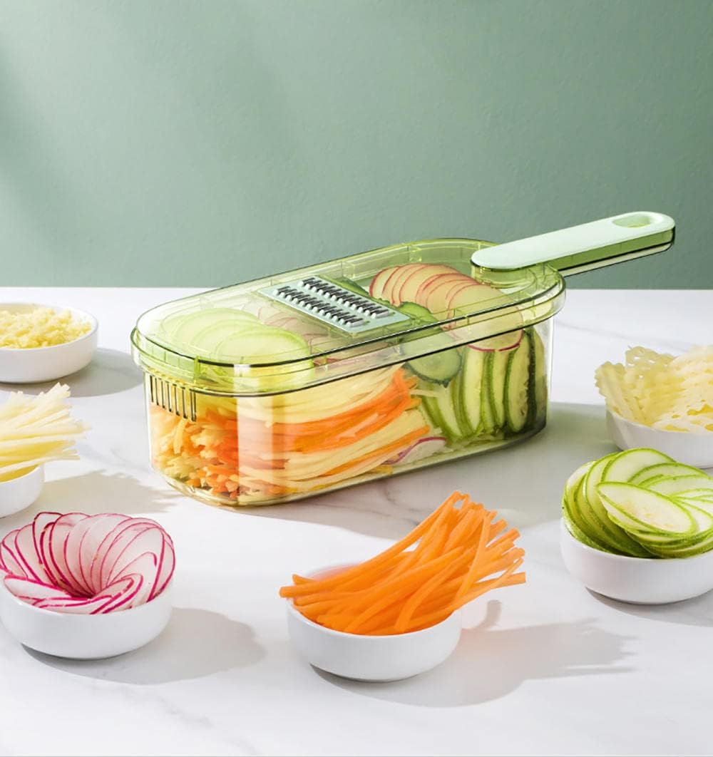 Triturador de verduras, rallador de zanahoria, triturador de verduras para la cocina, cortador de juliana, cortador de juliana, 12.8 pulgadas de