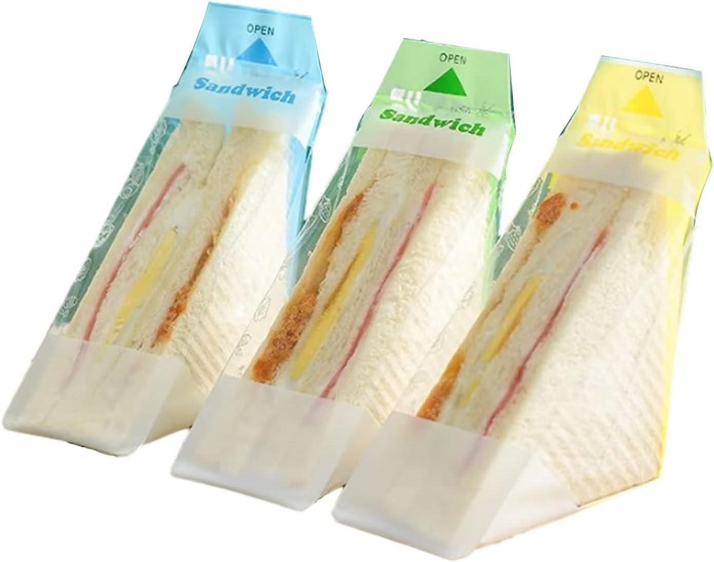 300 envoltorios de plástico para sándwiches, contenedores desechables transparentes para sándwich, caja de cuña, embalaje triangular para panadería,