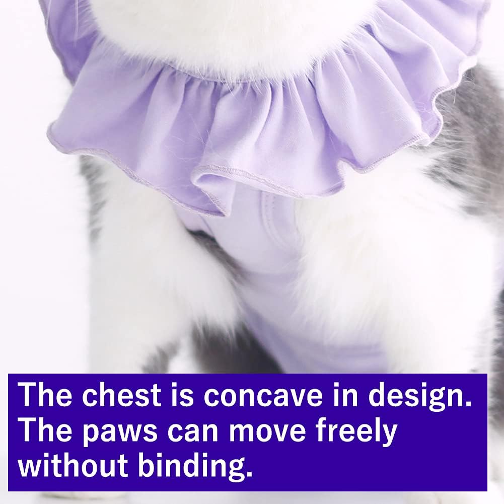 Traje de recuperación para gatos para heridas abdominales y enfermedades de la piel, camisa de recuperación quirúrgica transpirable después de una