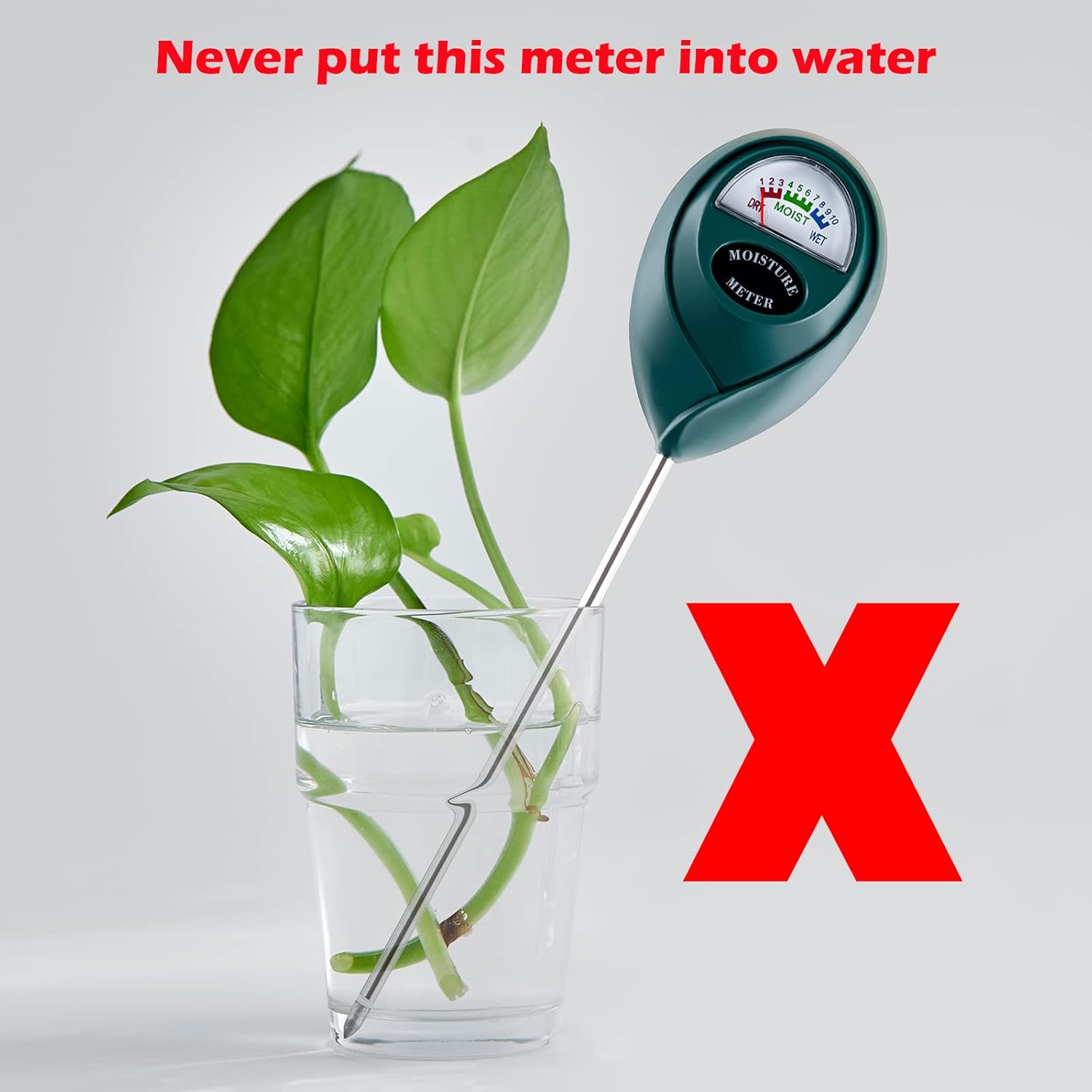 Medidor de humedad del suelo para plantas de interior, medidor de agua para plantas, medidor de humedad de plantas de interior y plantas de
