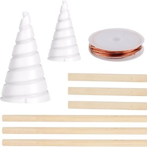 2 piezas de espiral para plantilla de bobinado de bobina Fibonacci, herramienta de fabricación de antena de jardinería de cobre con palo de madera y 2 piezas de espiral para plantilla de bobinado de bobina Fibonacci, herramienta de fabricación de antena de jardinería de cobre con palo de madera y