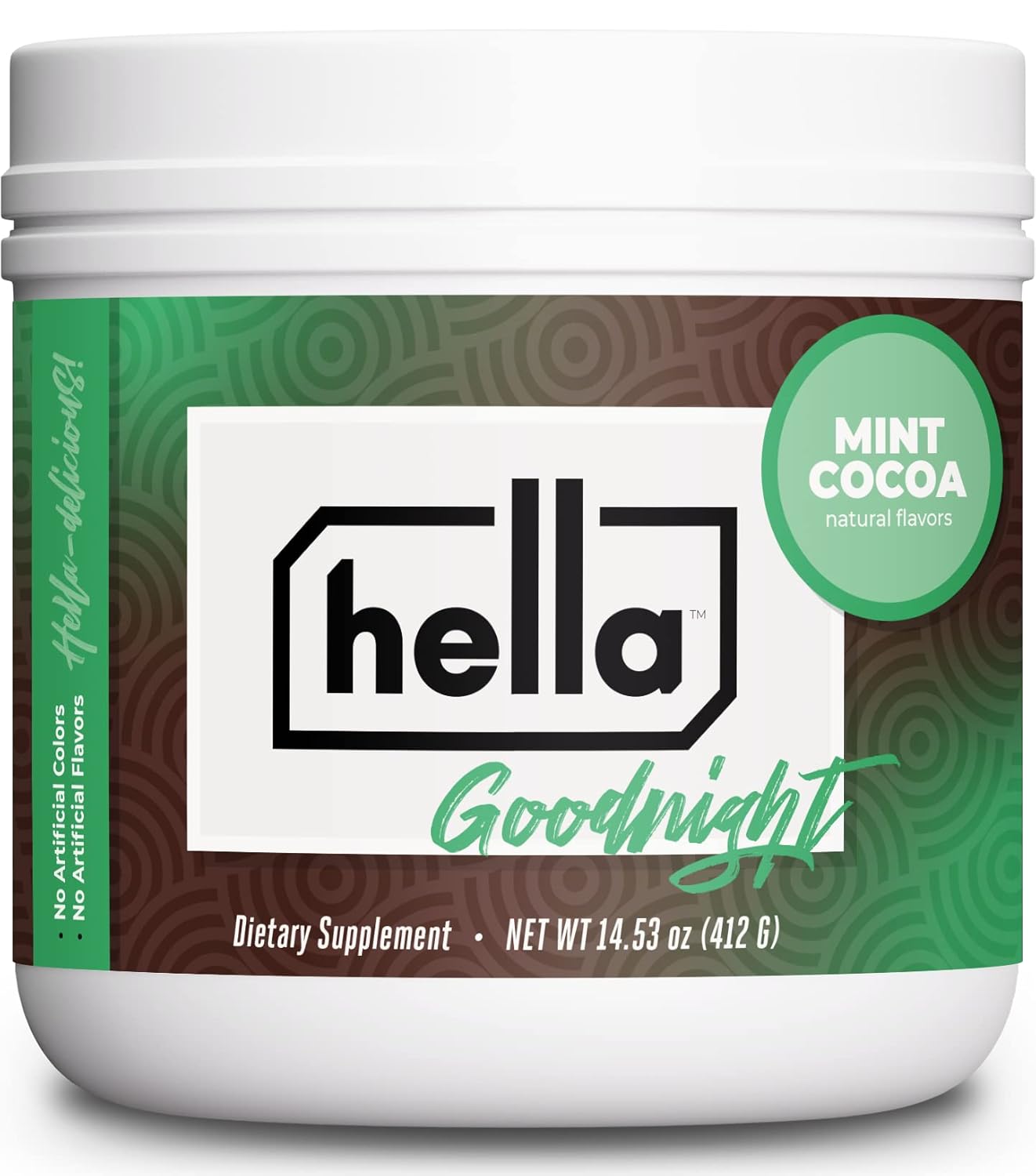Hella Goodnight Restful Muscle Recovery, mezcla de melatonina para dormir con magnesio, 5-HTP, Reishi, Gaba y zinc, apoya la relajación nocturna,