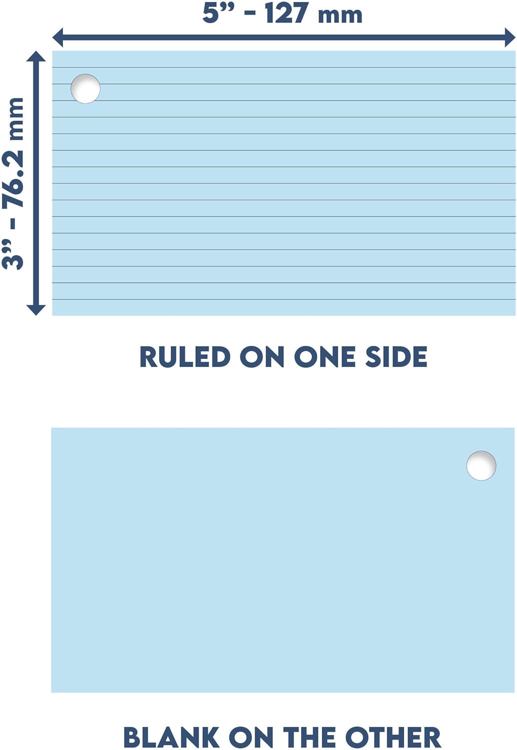Debra Dale Designs – Tarjetas de notas a rayas con anillos, paquete de 300 unidades de 3 x 5 pulgadas, 6 colores en caja de almacenamiento segura,