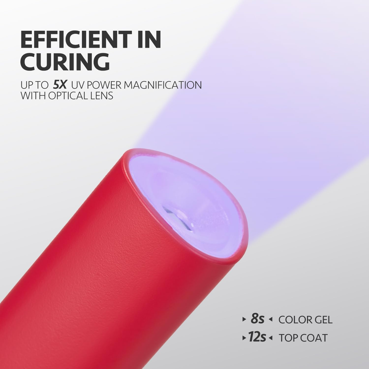 GAOY Lámpara de uñas inalámbrica con soporte, luz UV de mano para uñas de gel, secador de uñas USB recargable para secado rápido, rojo