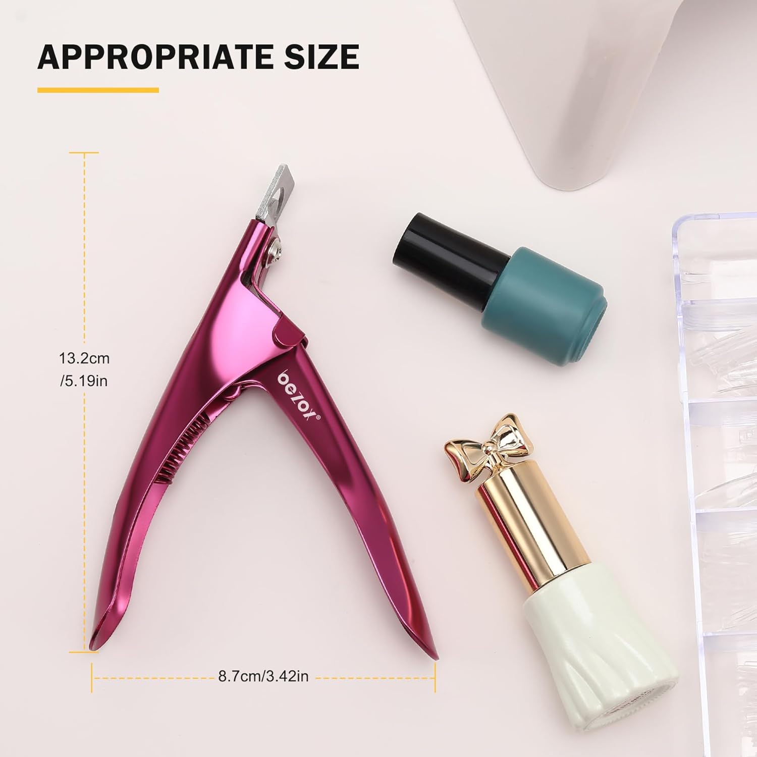 BEZOX Sharp Blade – Cortaúñas acrílicas, cortadores de puntas de uñas profesionales y de alta precisión, cortador de uñas postizas para puntas de