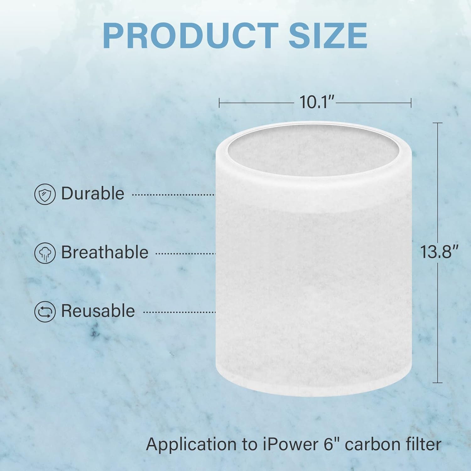 iPower Cubierta de repuesto para filtro de carbono de aire de 6 pulgadas para filtro de carbono de aire de 6 pulgadas