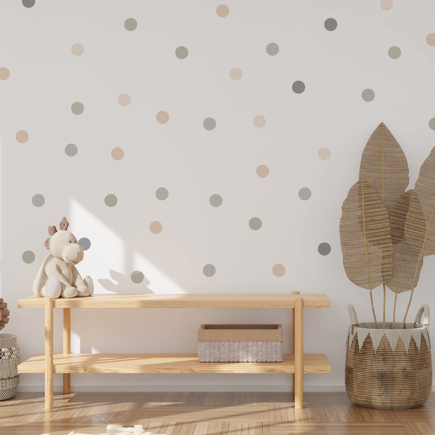 Calcomanías de pared de lunares bohemios, 36 unidades, calcomanías de pared bohemias para habitación de niñas, sala de estar, sala de juegos,