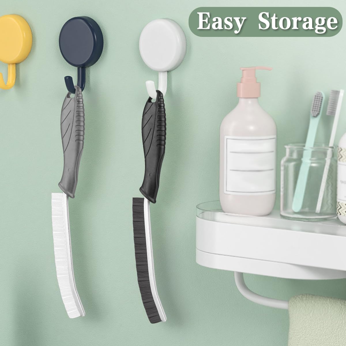 KMOSENIA Cleaning Brush, Hard Bristle Crevice Cleaning Brush, Scrub Brush for Tile Grout Crevice, Toilet, Kitchen, Bathroom, Window Track, Vehicle,