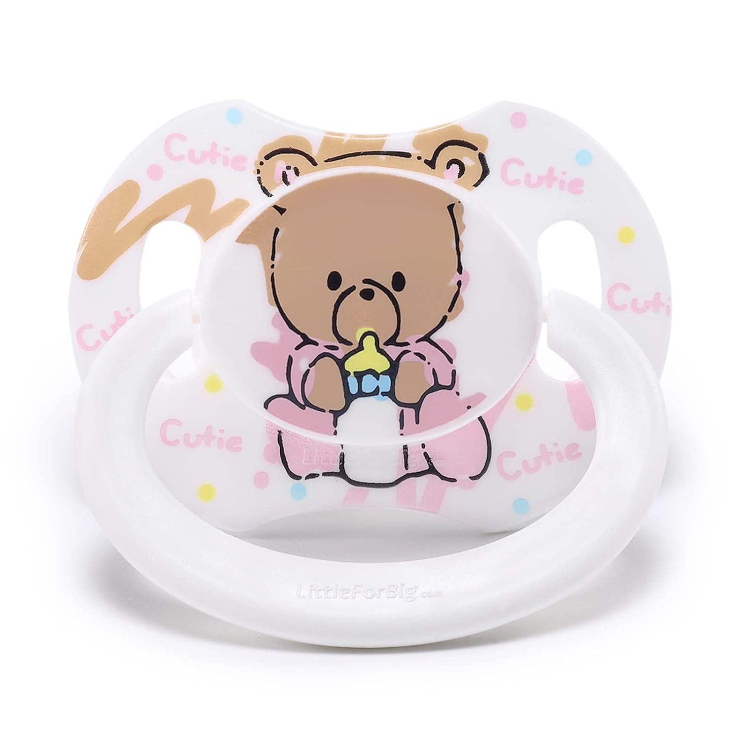 LittleForBig Bigshield Generation-II – Chupete de tamaño adulto con diseño de oso blanco
