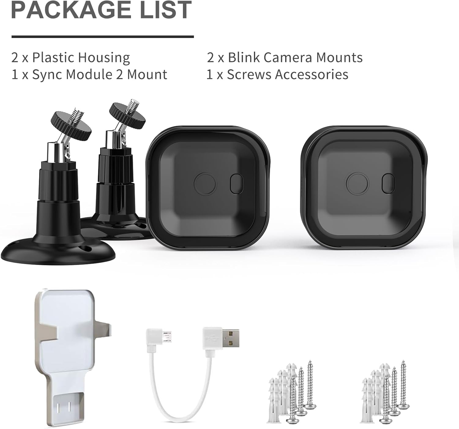 Blink Outdoor 4 (4. generación), carcasa protectora resistente a la intemperie y montaje ajustable de 360 con módulo de sincronización 2 soporte