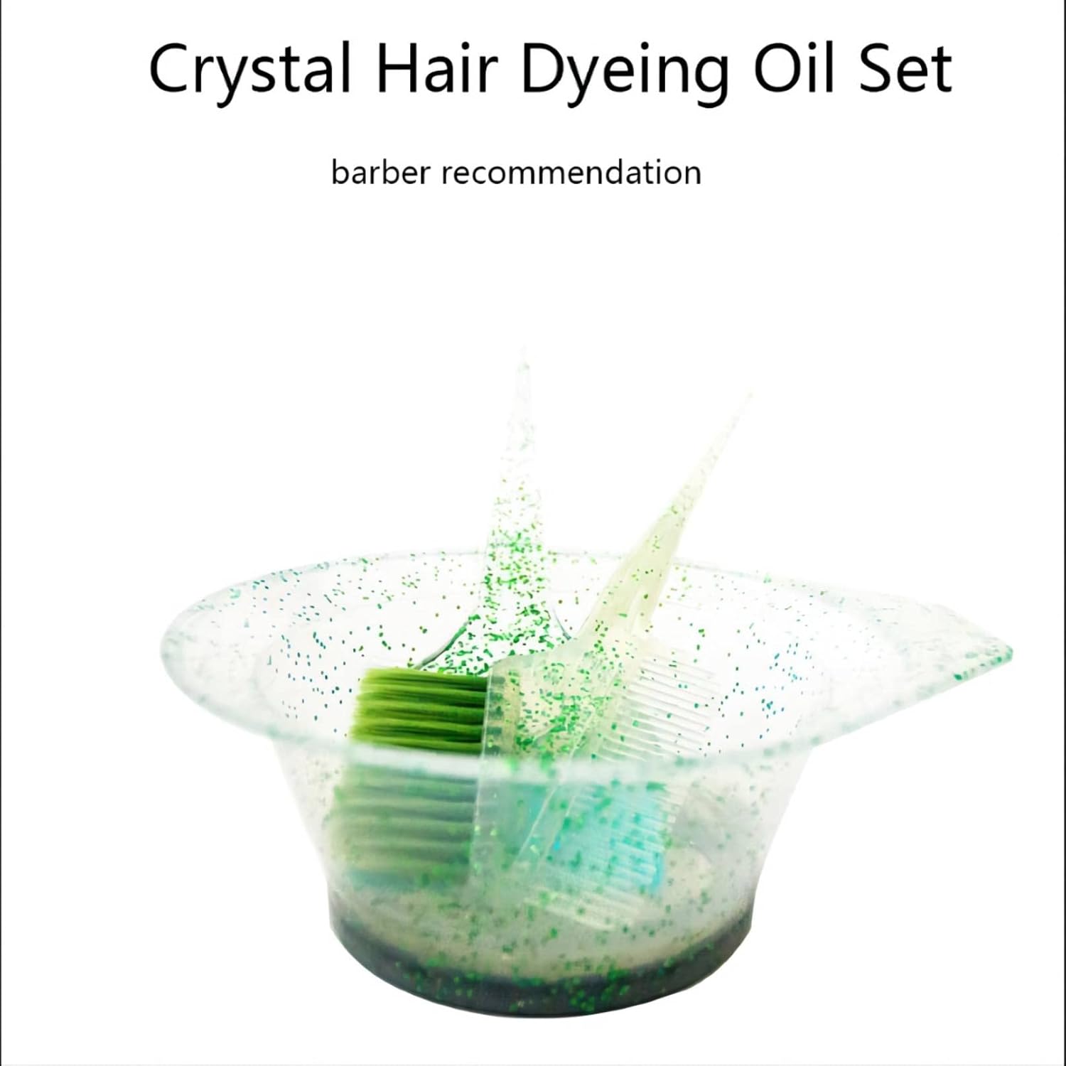 Juego de 3 brochas y tazones para teñir el cabello, kit de teñido de cabello con purpurina, cuencos de color, peine en ángulo y cepillo para color