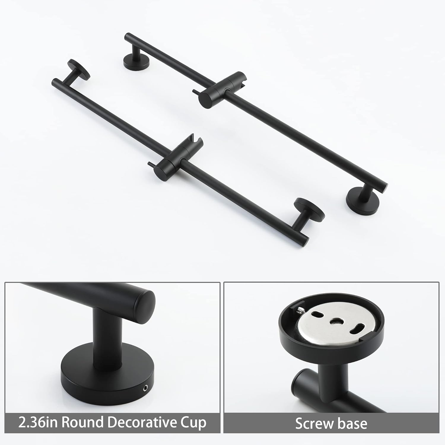 Barra deslizante de ducha de mano para montaje en pared, barra deslizante de ducha de mano, altura ajustable, rociador de ducha de 26 pulgadas,