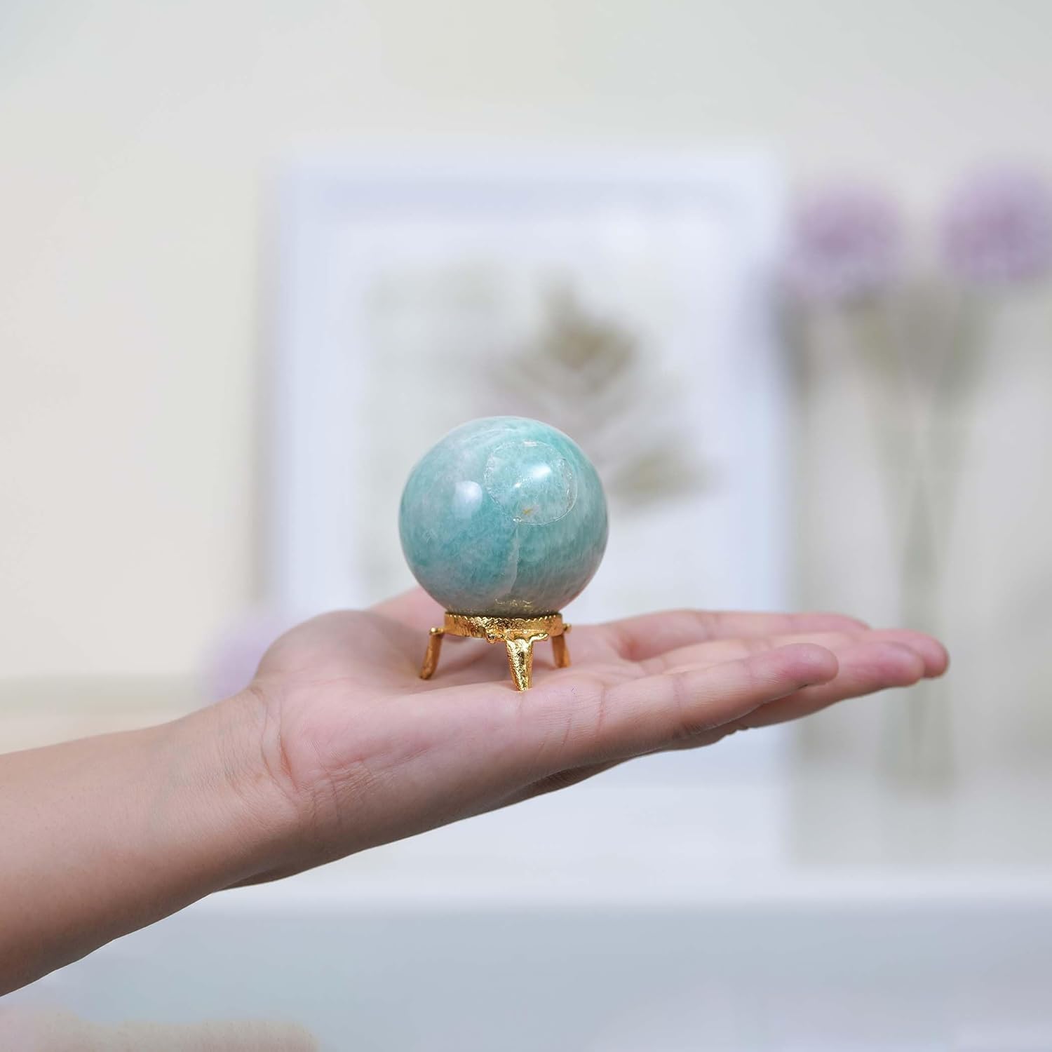 Bola de cristal de Tiendaita, bolas decorativas para decoración de cocina, bola de cristal con soporte, soporte de esfera de cristal, bolas de