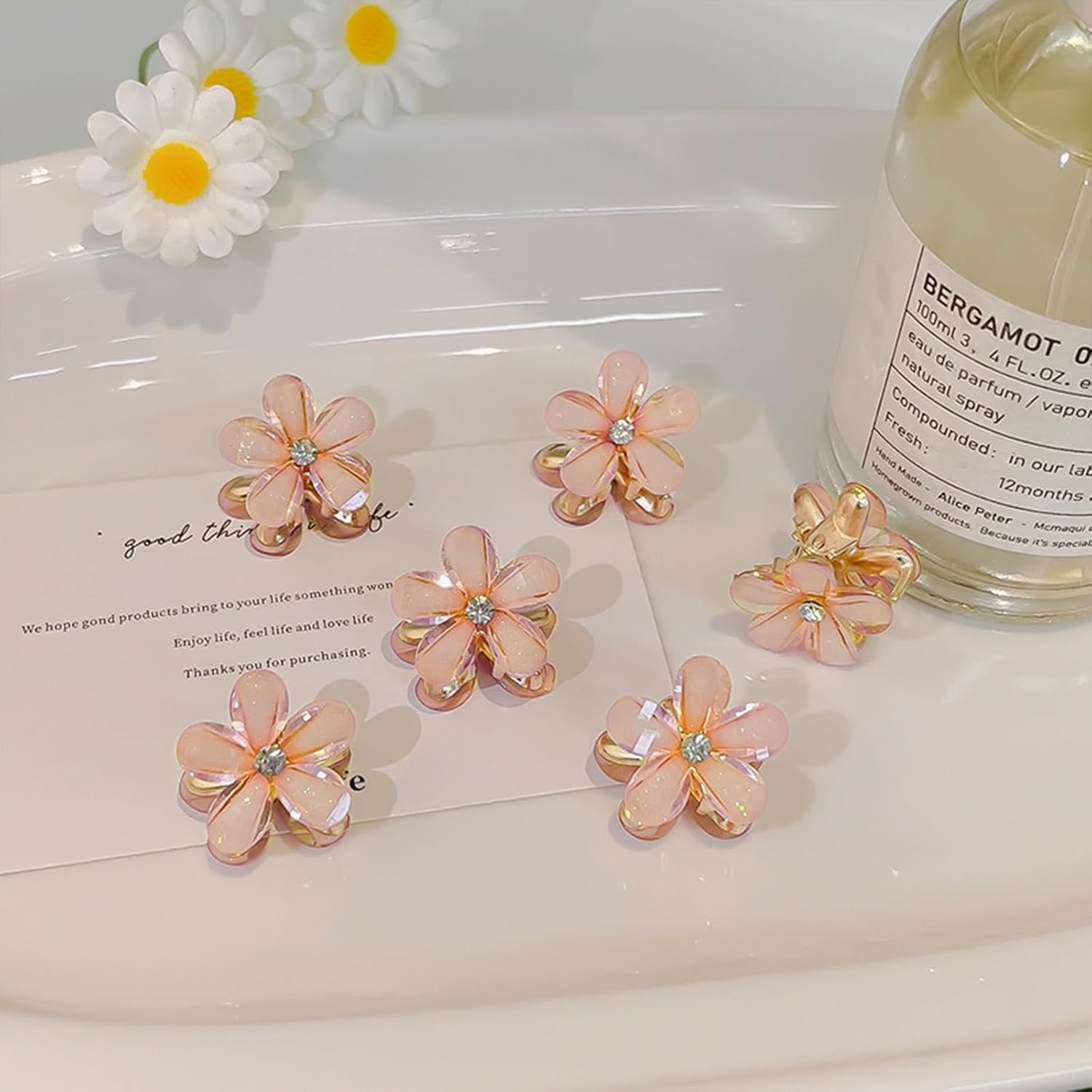 10 pinzas pequeñas para el cabello para niñas, mini pinzas de flores para el cabello, pinzas para el cabello para niños, adolescentes, clip lateral