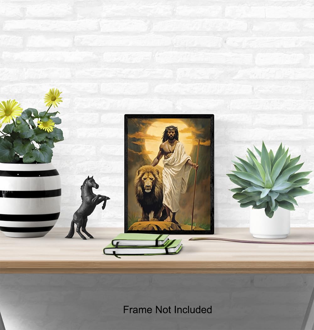 African American Art, Jesus Poster for Black Man – Inspiring Christian Gifts for African Americans, Black Men, Black women – Religious Wall Art –