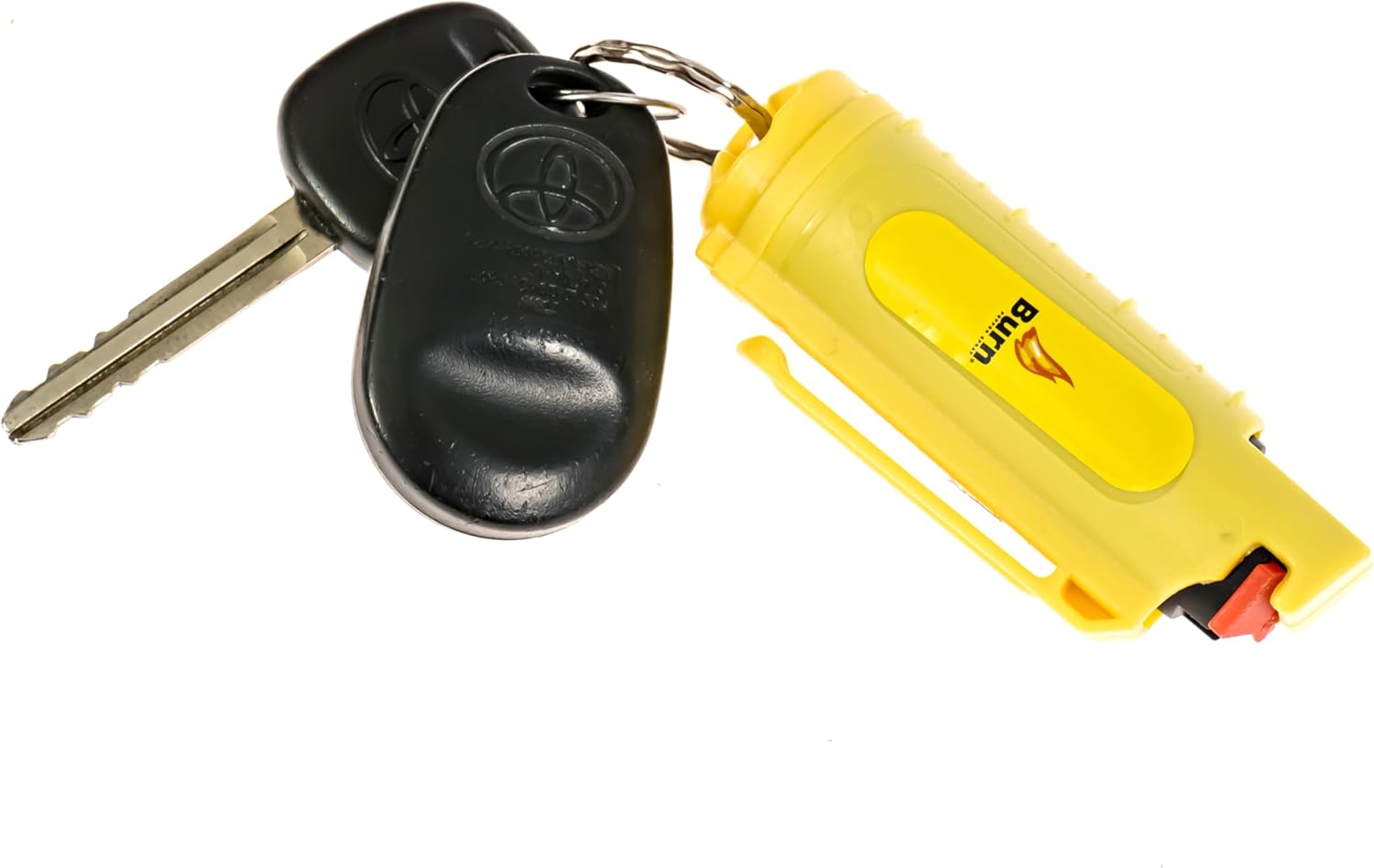 Burn Llavero de spray de pimienta para mujeres y hombres de autodefensa, fuerza máxima de 12 oz, estuche de clip para cinturón de seguridad moldeado