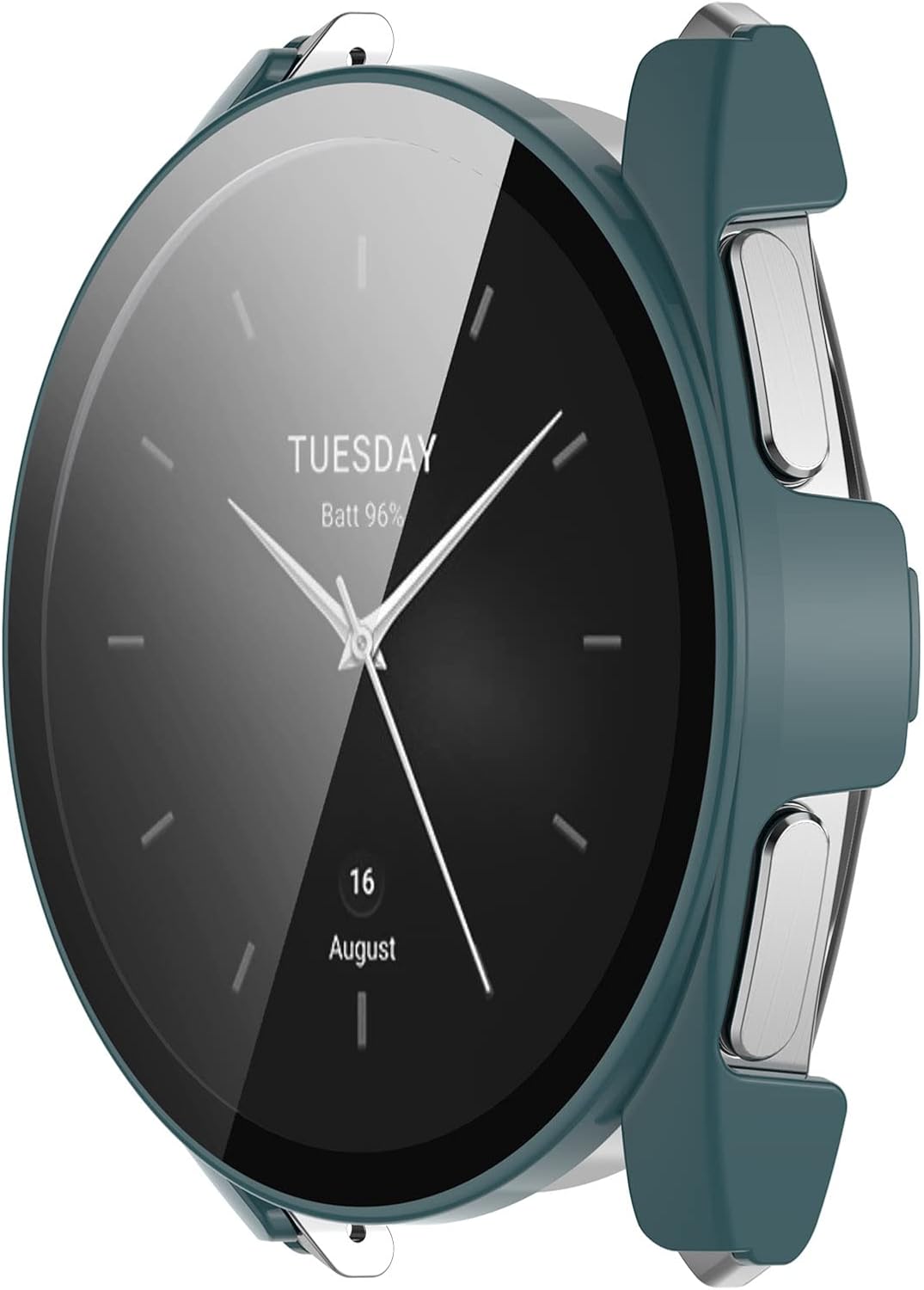 PC+Funda protectora de pantalla de vidrio templado compatible con Xiaomi Watch S2 1.654 in1.811 in, protector de pantalla para Xiaomi Watch S2 1.654