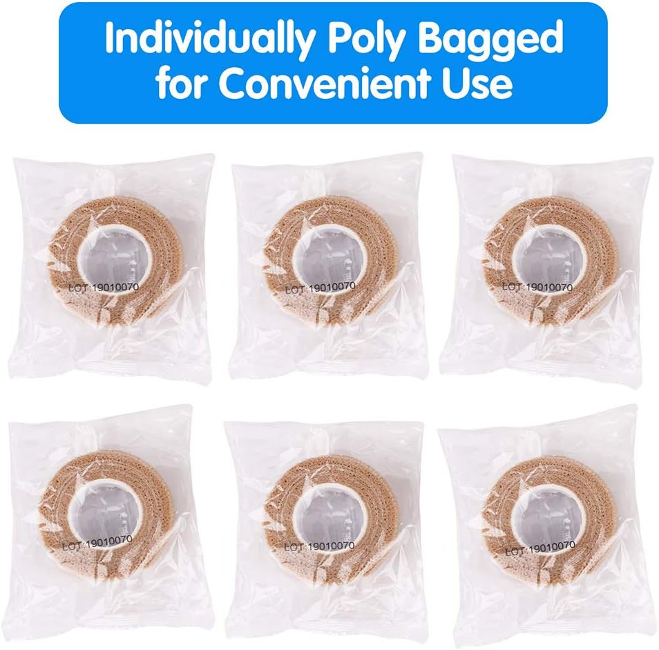 LotFancy Cinta autoadhesiva, paquete de 30, 1 pulgada x 5 yardas, vendaje autoadhesivo para vendaje elástico, cinta médica de primeros auxilios para