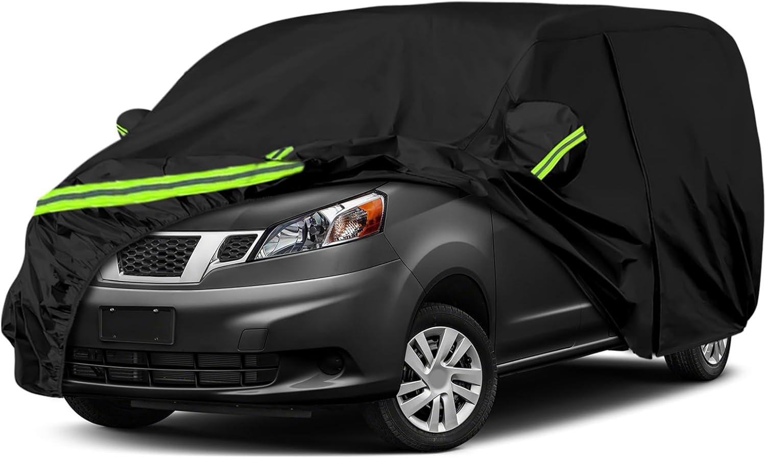 Funda impermeable para automóvil compatible con Nissan NV200 2015-2021 para todo tipo de clima, 300D, con puerta con cremallera y cerradura para