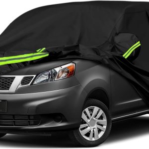 Funda impermeable para automóvil compatible con Nissan NV200 2015-2021 para todo tipo de clima, 300D, con puerta con cremallera y cerradura para Funda impermeable para automóvil compatible con Nissan NV200 2015-2021 para todo tipo de clima, 300D, con puerta con cremallera y cerradura para