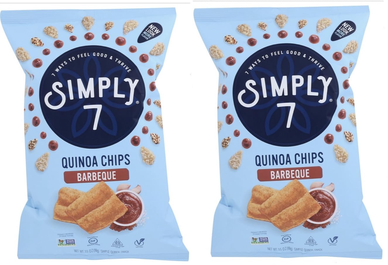 Simply 7 – Paquete de 2 chips de quina para barbacoa. Pegatina GTF y barra de goma de mascar de menta verde