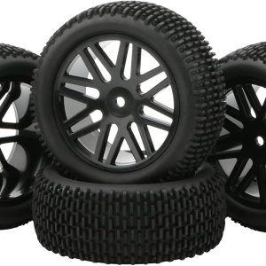 Paquete de 4 ruedas RC, 110 RC, neumáticos RC 110 todoterreno de goma y llanta HEX de 0.472 pulgadas, color negro con insertos de espuma para Paquete de 4 ruedas RC, 110 RC, neumáticos RC 110 todoterreno de goma y llanta HEX de 0.472 pulgadas, color negro con insertos de espuma para