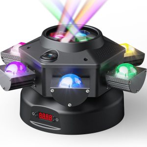 Luces de DJ de cabeza móvil, luz LED RGBW de 150 W con efectos de iluminación mixtos, luces de fiesta de 6 brazos compatibles con DMX-512 y activado Luces de DJ de cabeza móvil, luz LED RGBW de 150 W con efectos de iluminación mixtos, luces de fiesta de 6 brazos compatibles con DMX-512 y activado
