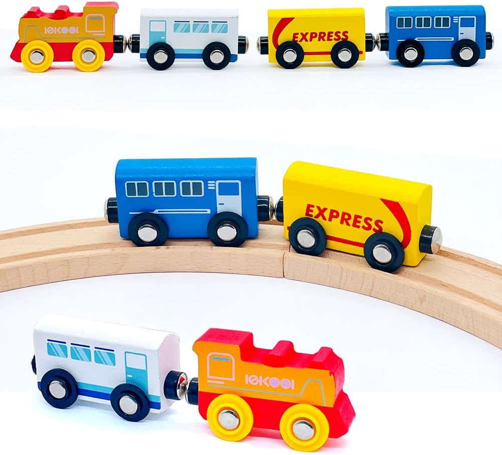 Juego de accesorios de madera para tren y tren expreso, para niños y niñas, compatible con todas las principales marcas (tren expreso)