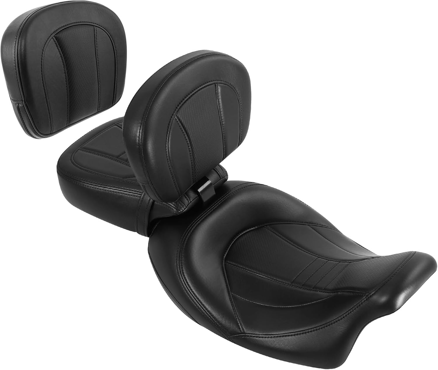 TCT-MOTORPARTS Asiento de pasajero de perfil bajo para motocicleta, respaldo del conductor, barra Sissy para Harley Touring CVO Road King Street