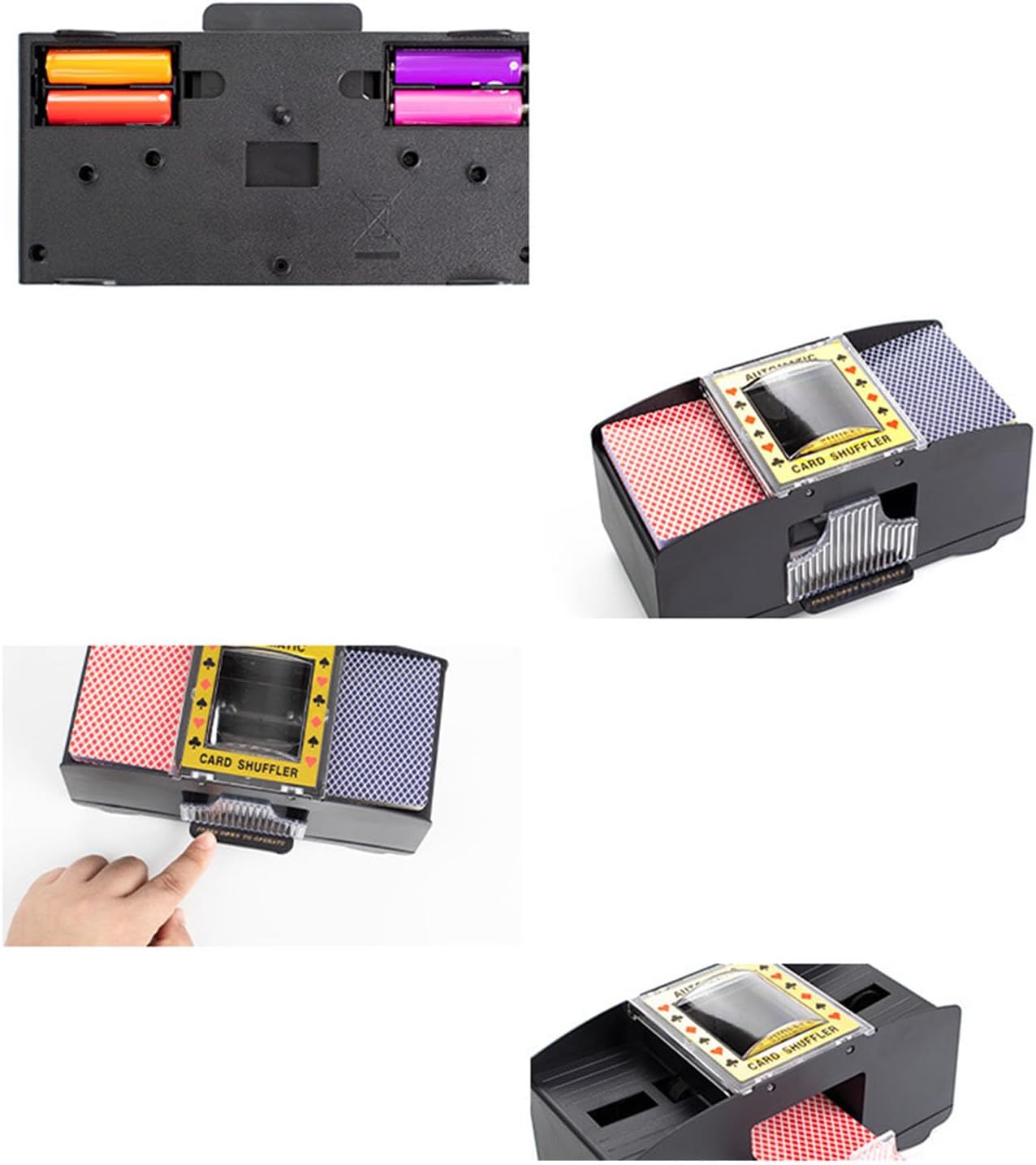 Barajador automático de tarjetas, funciona con pilas, fácil operación, plástico duradero, baraja 2 barajas, para póker, Texas Poker, Blackjack,