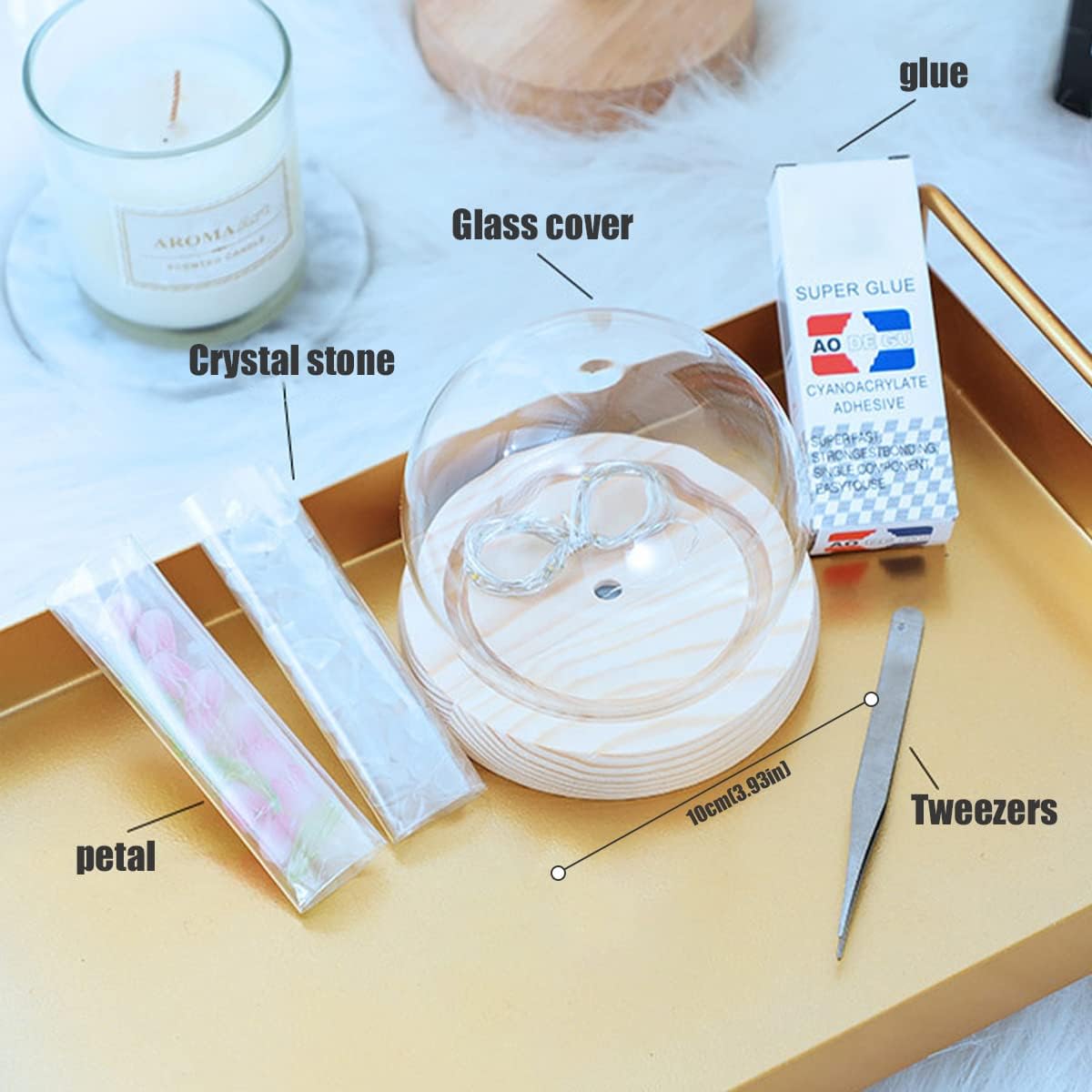 gors Lámpara de noche de tulipanes hecha a mano con pegamento, lámpara de noche LED, lámpara de mesa, lámpara de escritorio, decoración del