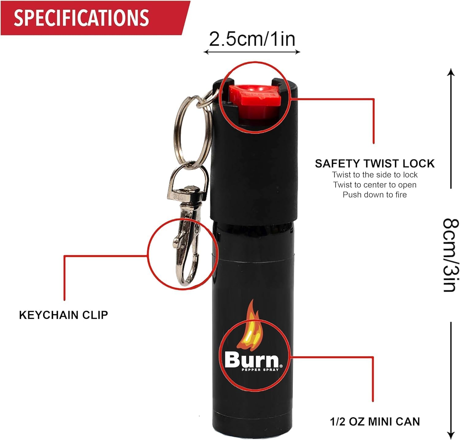Police Combo de spray de pimienta Stun Gun Burn – TW10