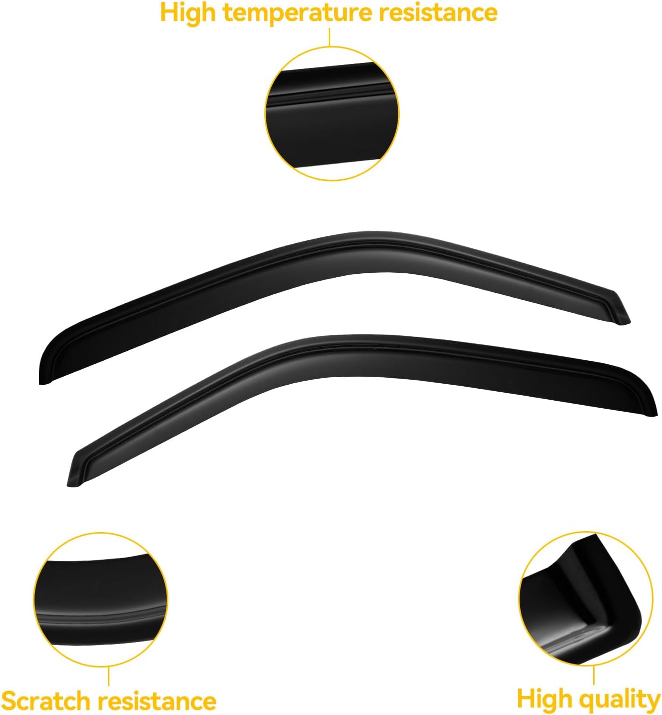 CMVT Auto Viseras de ventana para Chevy Silverado y Sierra 15002500 99-06, protectores de lluvia, deflector de pantalla, deflector de sombra humo
