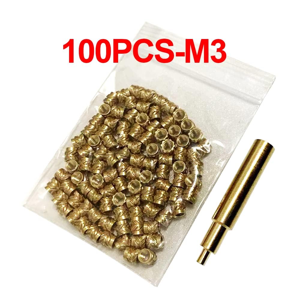 DAMO – Juego de puntas de inserción para M3 con 100 insertos M3. Accesorios de impresión 3D. Compatible con Weller SP40NUSHakko FX-888D900M y T18,
