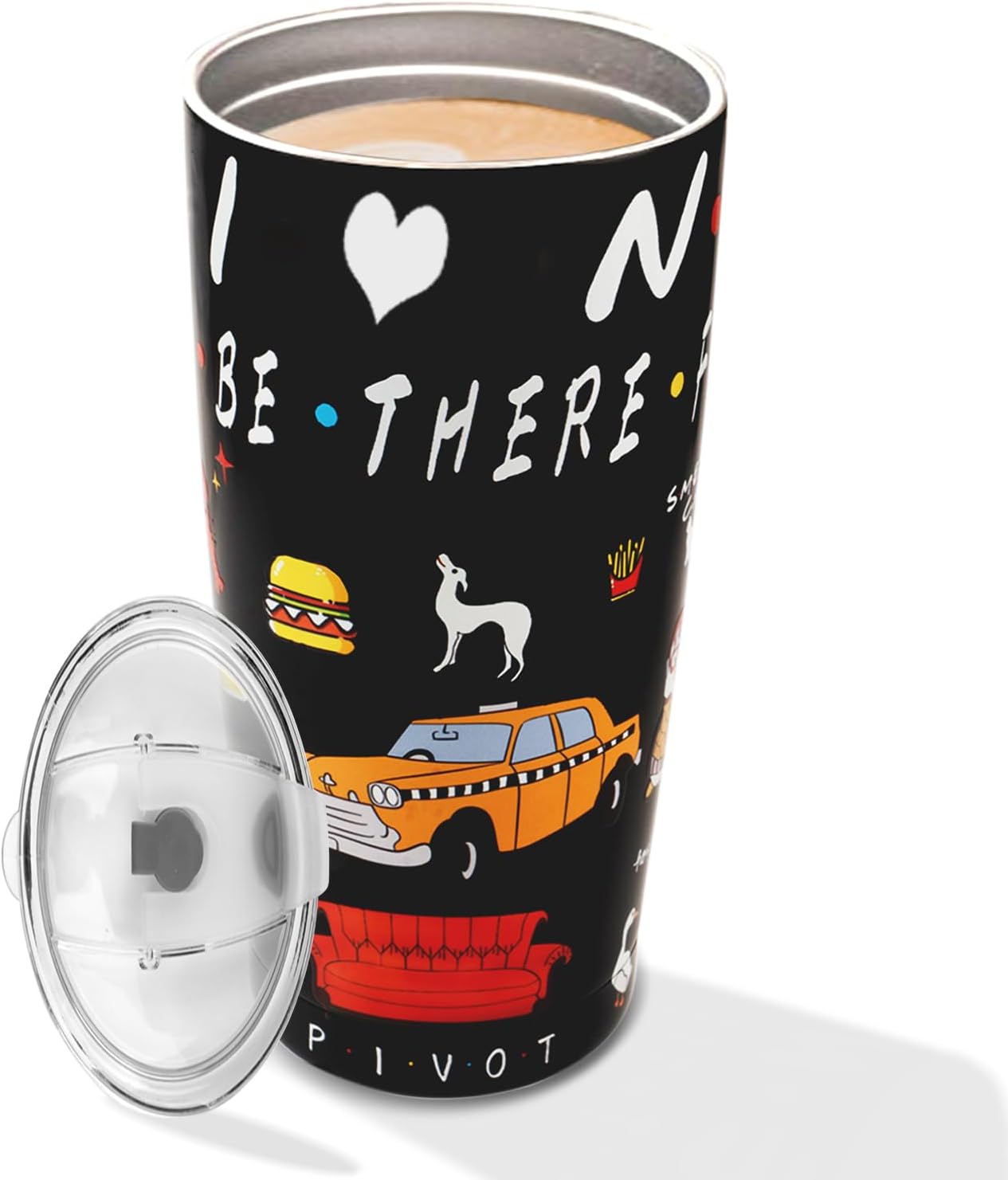 Vaso de 20 onzas con tapa, divertido programa de televisión, regalos divertidos para programas de televisión, taza de acero inoxidable aislada al