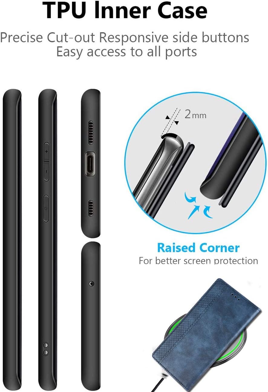 SHIEID Funda tipo cartera para Xiaomi Poco X3 Pro, protector de pantalla incluido, funda de piel con tapa para teléfono celular con tarjetero para