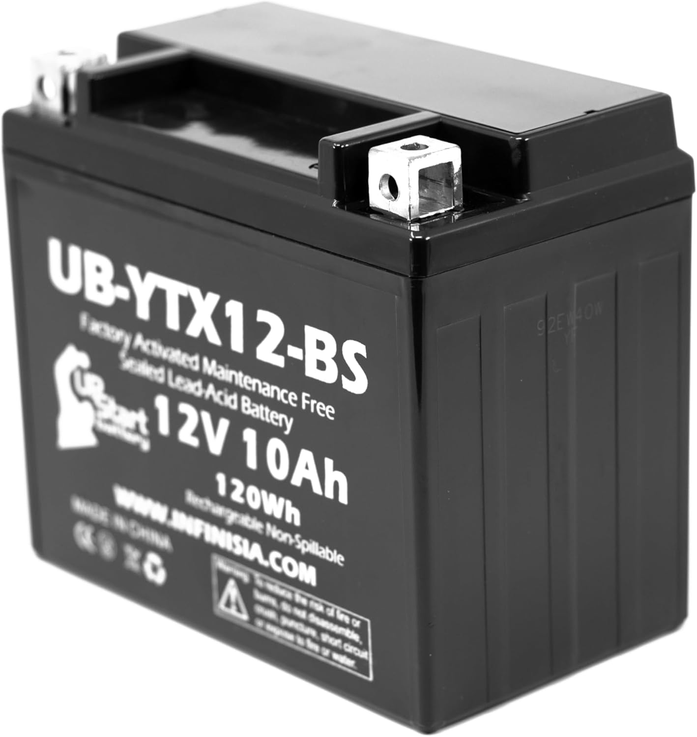 Repuesto para Honda TRX250 Recon, ES 250 CC activada de fábrica, sin mantenimiento, batería ATV – 12 V, 10 Ah, UB-YTX12-BS
