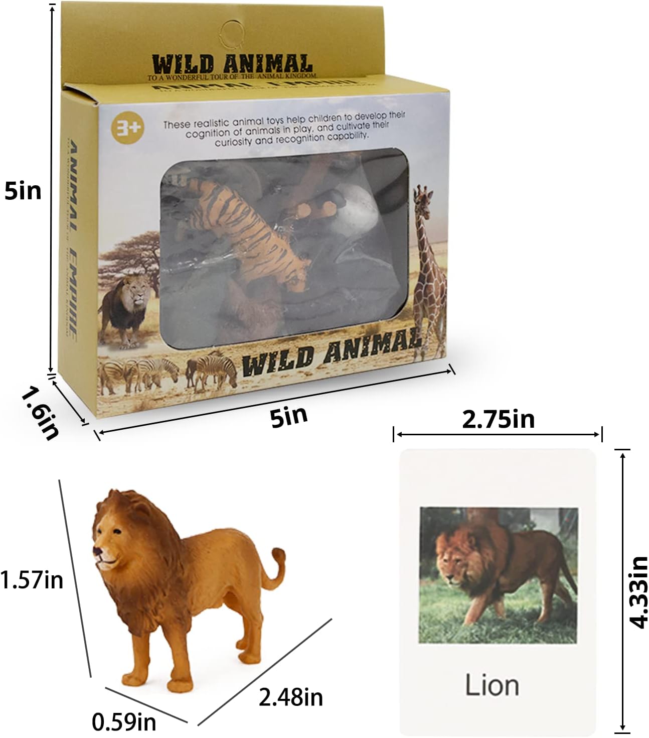 Juego a juego de animales con tarjetas flash, figuras de animales realistas, juguetes de animales salvajes para aprendizaje educativo, actividades