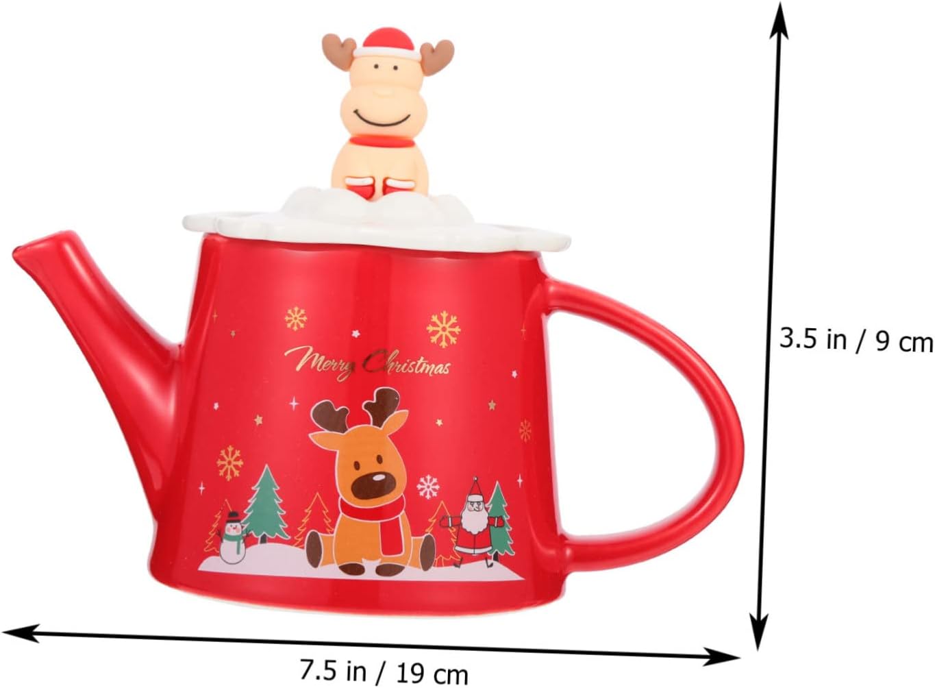 1 juego de tetera de cerámica de Navidad teteras de Navidad tetera de Navidad tarro de galletas de Navidad tazas de café tazas de té con tapa hoja