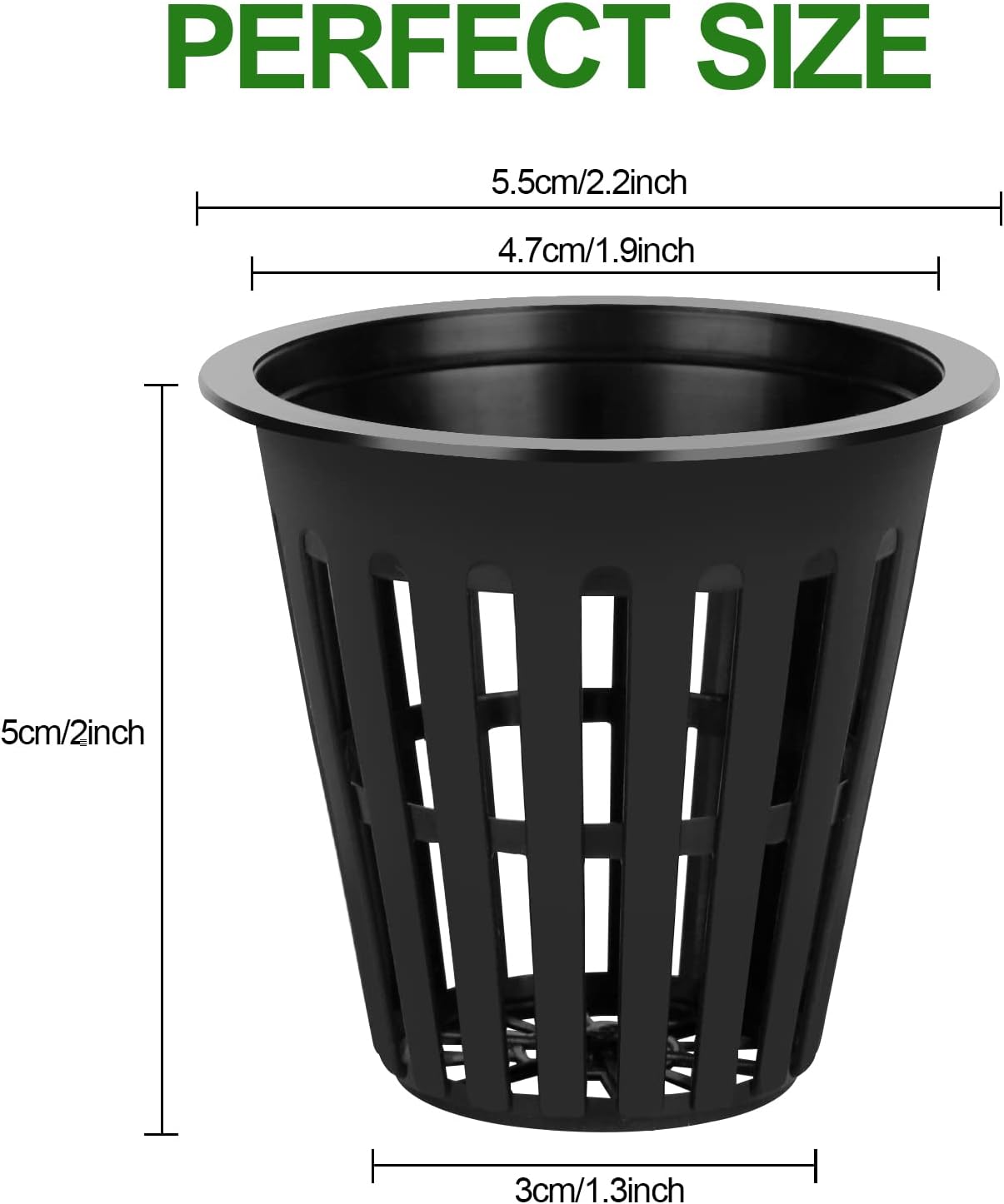 HXSEMAYIG 50 macetas de red de 2 pulgadas, taza hidropónica, tazas de red para cultivo en interiores o exteriores