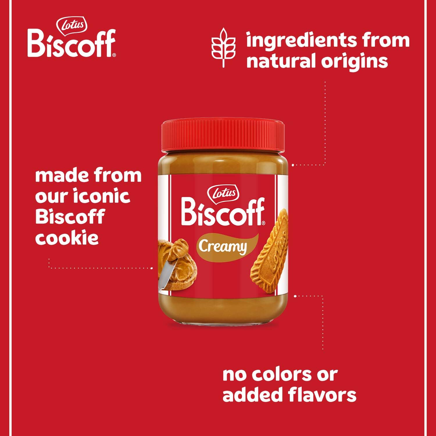 Lotus Biscoff, mantequilla para untar, cremoso, sin OMG + vegano, 25.4 onzas, paquete de 1