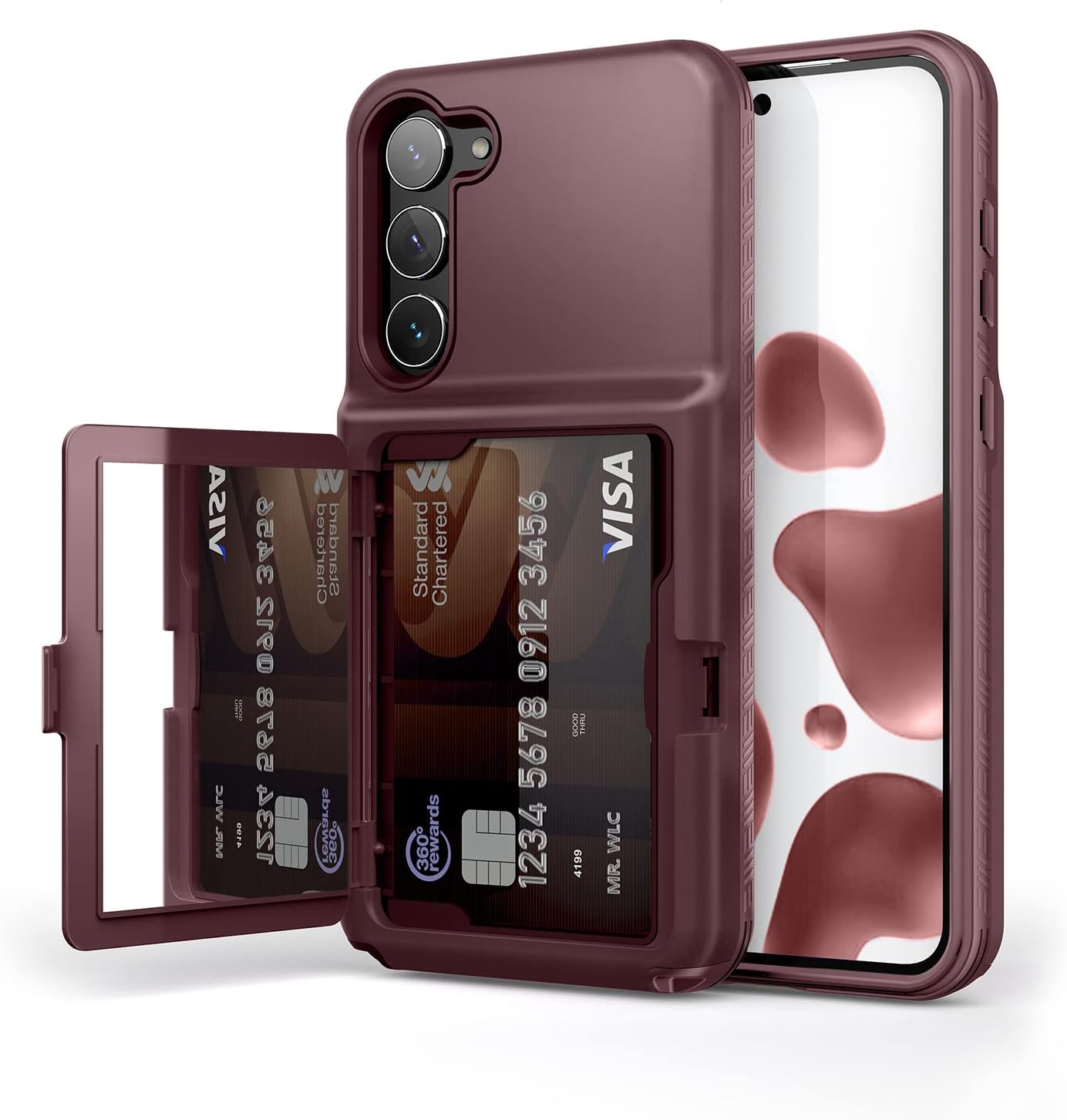 WeLoveCase Funda tipo cartera para Samsung Galaxy S23 Plus con tarjetero y espejo oculto, protección completa a prueba de golpes, diseñada para
