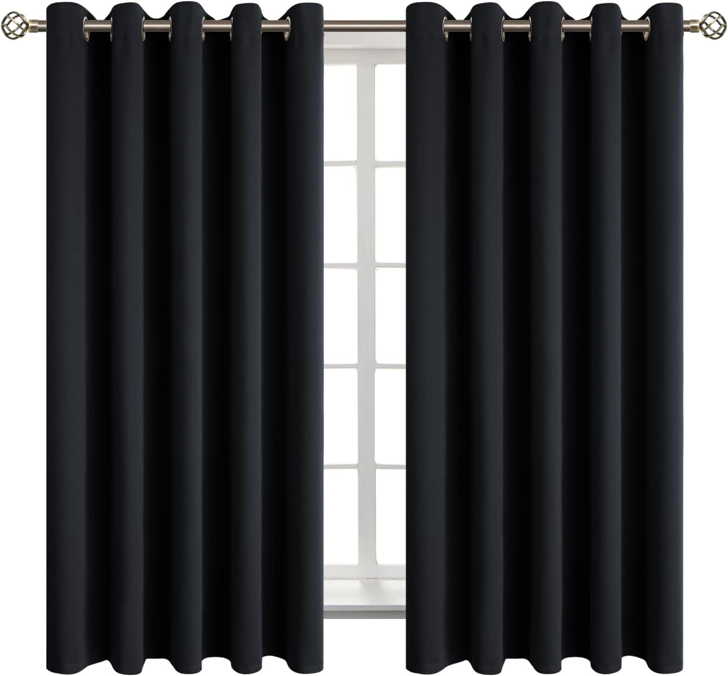 BGment – Cortinas blackout con aislamiento térmico, ojales, oscurecimiento de habitación para dormitorio y sala de estar, 2paneles (70 x 63pulgadas,