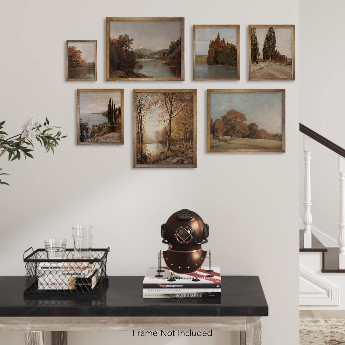Rustic Large 11×14 Gallery of 6 Farmhouse Wall Art Decor – Boho Art Deco Bathroom – French Country Kitchen Print Posters – Neutral Aesthetic Vintage