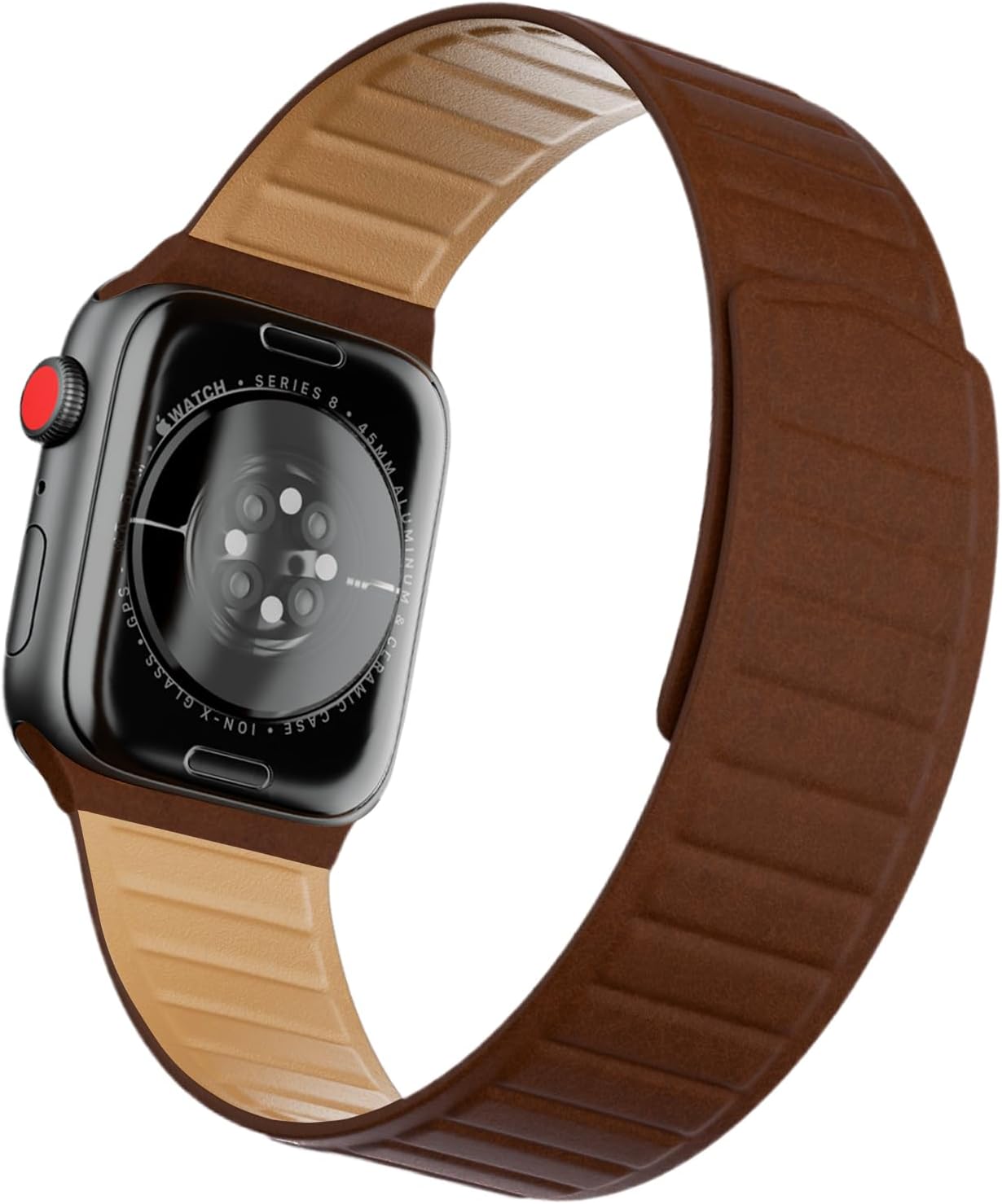 Correas magnéticas de cuero compatibles con Apple Watch Band 1.929 in 1.772 in 1.732 in 1.654 in 1.614 in 1.575 in 1.496 in, correa de cuero fino de