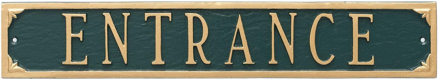 Letrero de placa de entrada de metal fundido – Letrero de entrada – Letrero de entrada de puerta – Señales de entrada para empresas