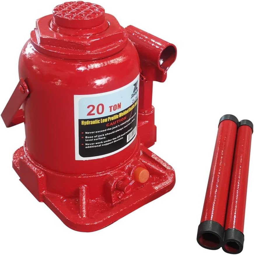 Zeluga 11-246 20 toneladas 40,000 libras de capacidad hidráulica de bajo perfil soldado con autógena Jack de botella, rojo