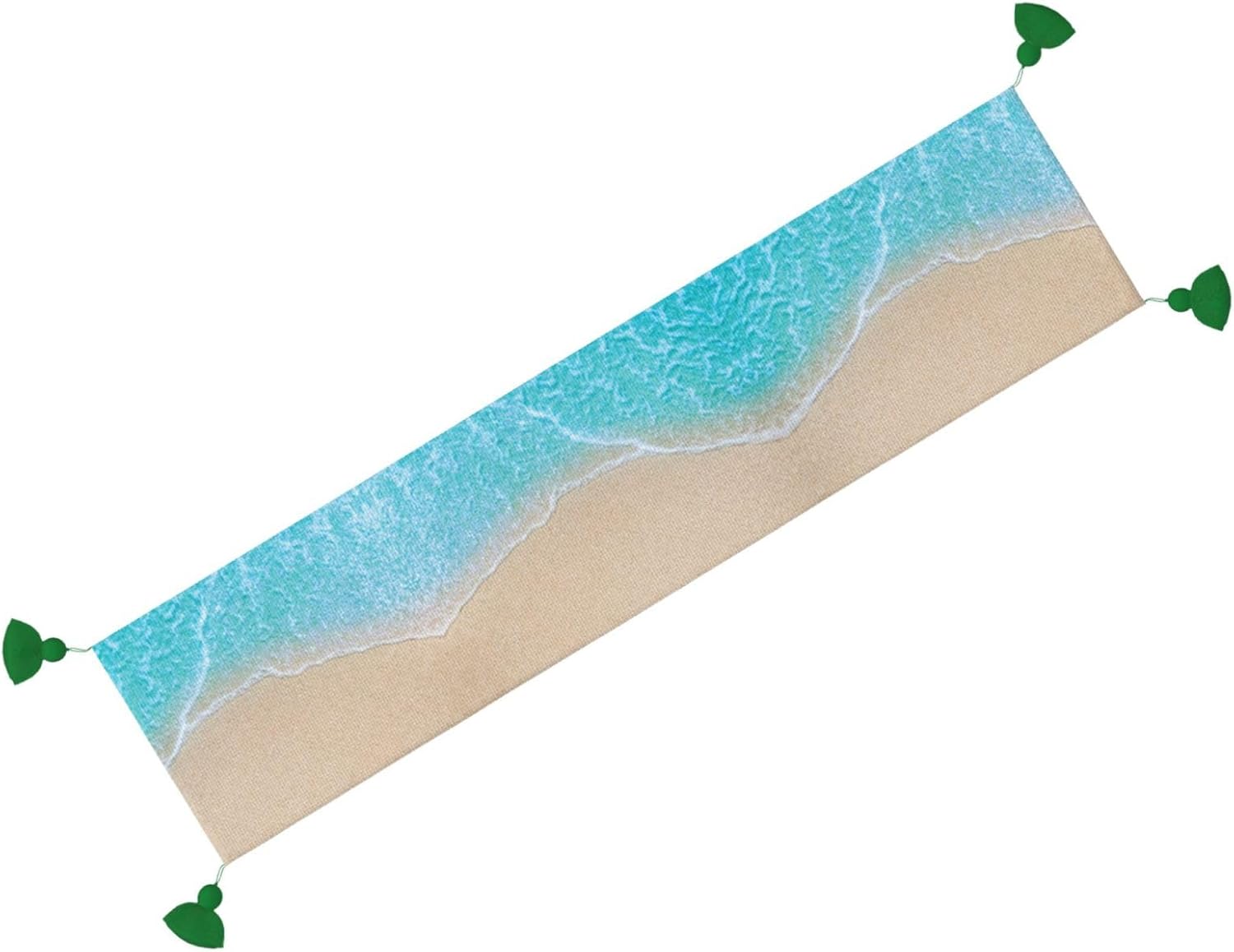 Camino de mesa de Navidad azul para la playa, decoración de mesa de comedor, decoración de Navidad, decoración de interiores del hogar, caminos de